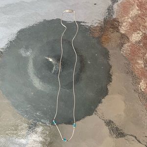 Small sterling silver, and turquoise necklace